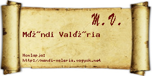 Mándi Valéria névjegykártya